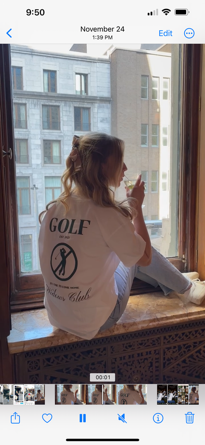 Golf Widows Club White T-Shirt